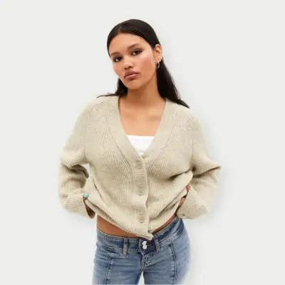 Monki Wool Blend Knitted Cardigan